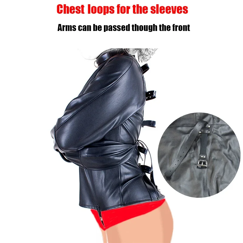 سترة ملابس داخلية جلدية SM مع حزام بين الرجلين، سترة مستقيمة لعب عبودية الألعاب، أزياء الأعرج دور الرقيق BDSM Sextoys