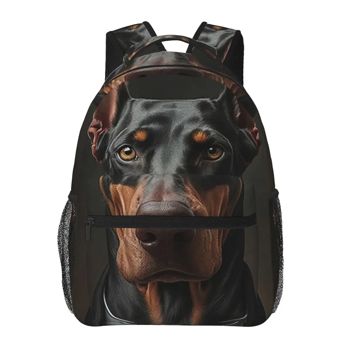 

A Handsome Doberman Pinscher Dog Student Backpack School Bag Hiking Travel Daypack for Boys Girls Fashion Bookbag Shoulder Bags