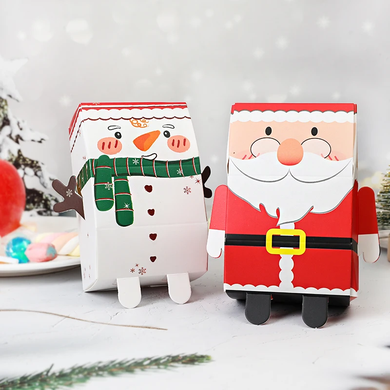 

5pcs Christmas Gift Packaging Box Snowman Santa Claus Candy Cookie Box Merry Christmas Decoration for HomeNavidad Natal New Year