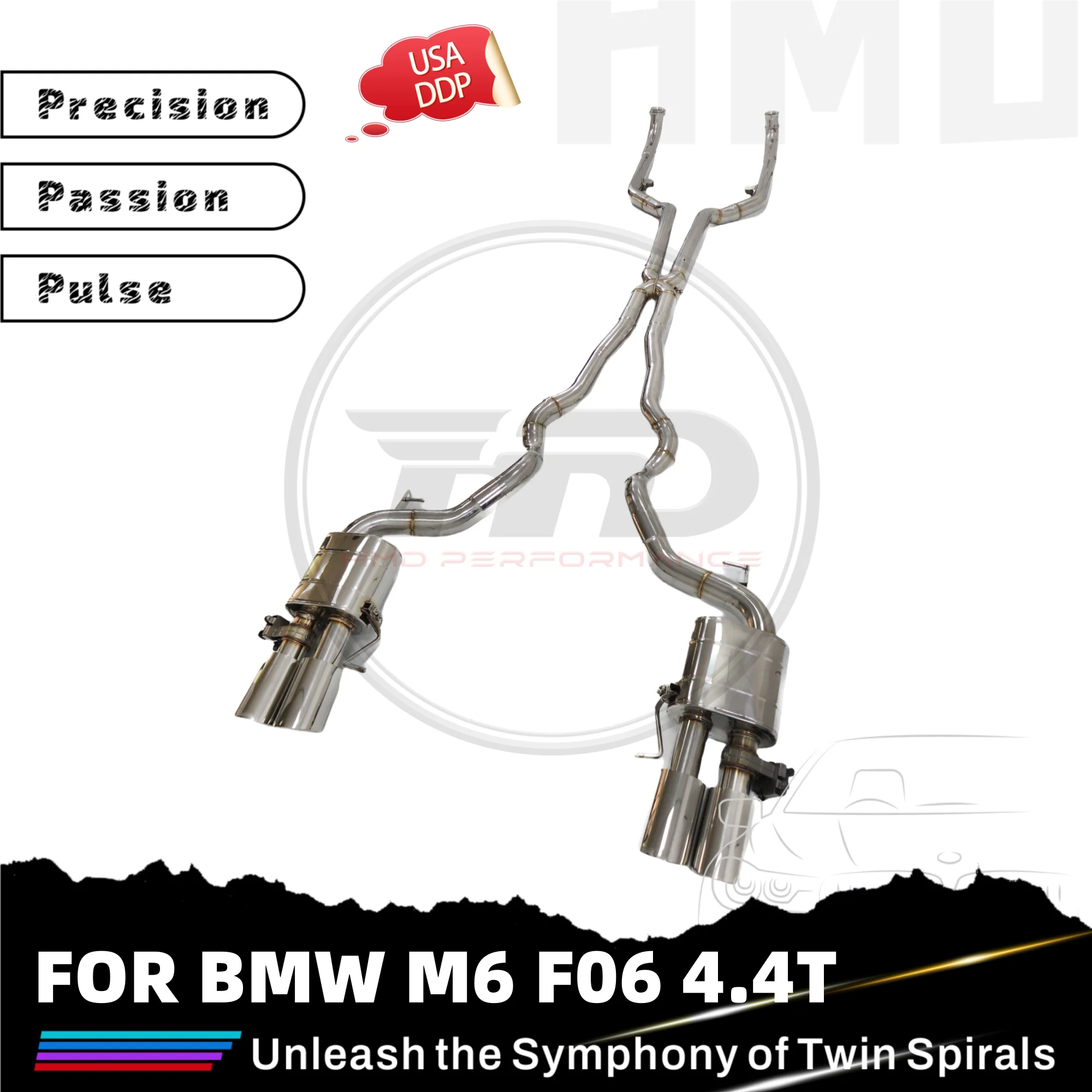 

HMD настройка SS304 Catback выхлопная система для BMW M6 F06 4.4T электронные клапаны наконечники глушителя выхлопные автомобильные детали