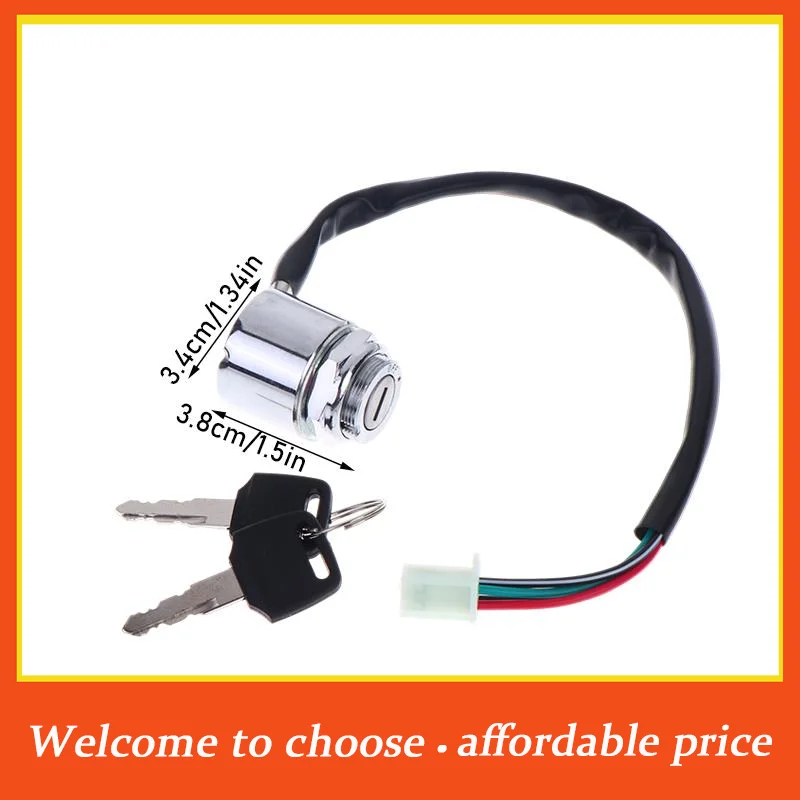 

[]Universal Motorcycle 4 Wire 2 Position Ignition Switch Waterproof Electric Door Lock Electric Start Motorcycle Ignition Switch