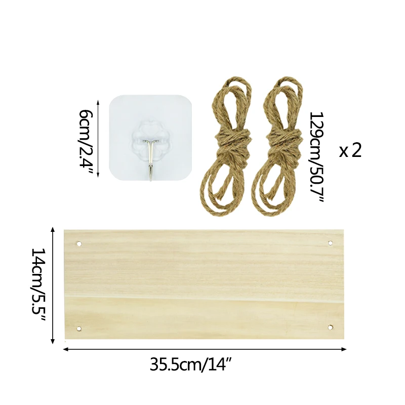 Nuevo Columpio de madera, cuerda colgante, estantes flotantes montados en la pared, estante de pared de salón para el hogar, almacenamiento de