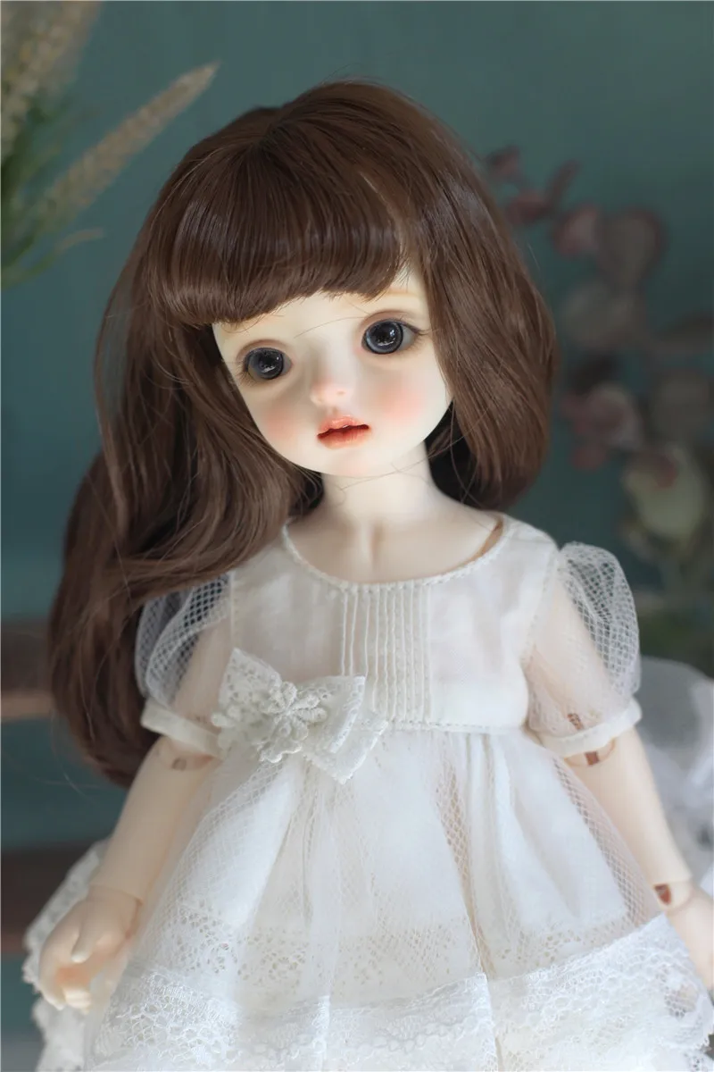 BJD doll wig suitable for 1-3 1-4 1-6 size bjd girl wig milk silk soft bright air bangs long hair doll accessories