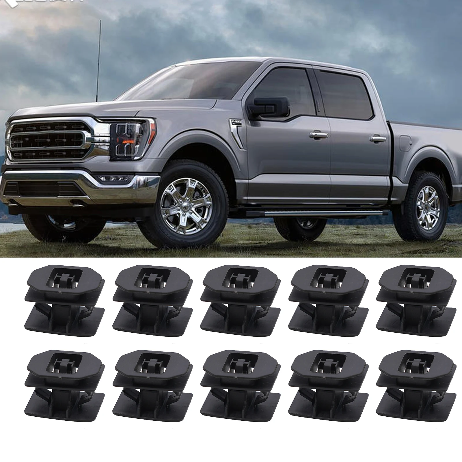 10pcs Car Rocker Panel Moulding Clips 6G1Z-5410182-A For Ford 500 2005 - On Black Nylon Rocker Panel Moulding Clips