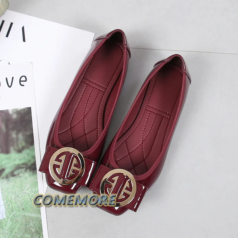 Leather PU Shoes Luxury Gold Comfortable Spring Autumn Shoes Ballerinas Flat Femme Loafers Fashion Casual 2024 New Large Size 43