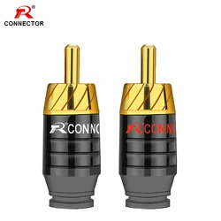 8pcs 24K Gold Plated RCA Connector RCA male plug adapter Video/Audio Wire Connector Support 5mm Cable white&red super fast