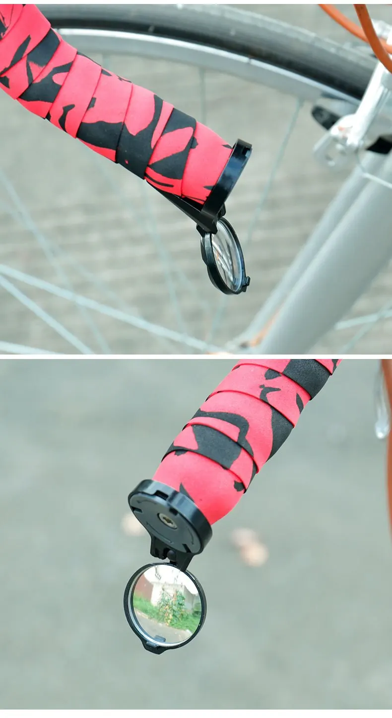 Bicycle 1PC Rear View Convex Mirror Handlebar Drop Bar Mount Acrylic Lens Back Sight Reflector Light Weight image 5