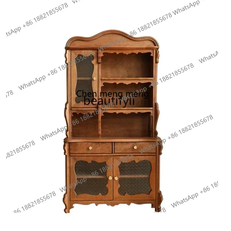SS new styleMedieval, Vintage Cherry Wood Side Cabinet Restaurant Kitchen Storage Cabinet Tea Cabinet ss 7486 ss 7486