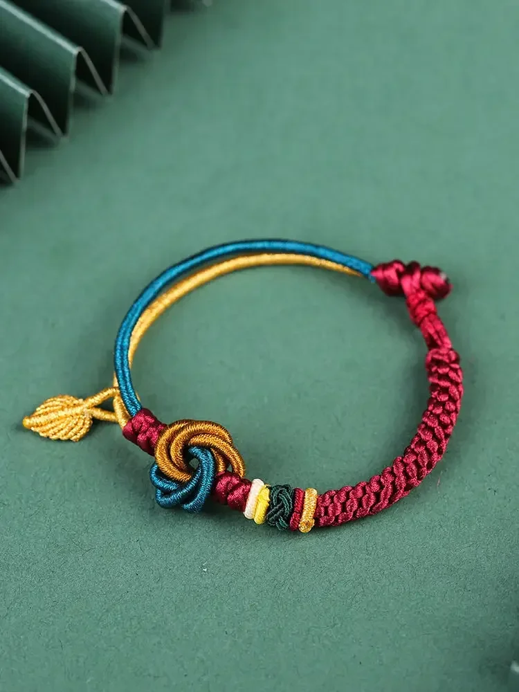 Year Of Dragon Mandala Knot Tibetan Hand Rope Forbidden City Chinese Tide Hand-Woven Red Rope Self-Discipline Bracelet For Women