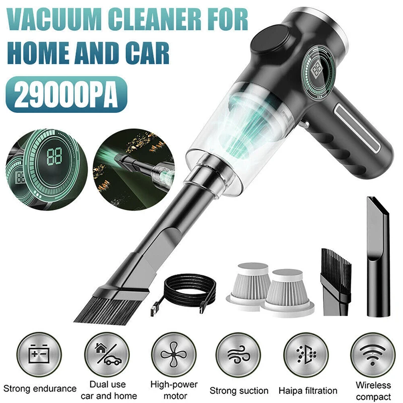 29000PA Wireless Automobile Vacuum Cleaner Wet Dry Dual-Use Portable Handheld Electric appliance Cleaner For Car home