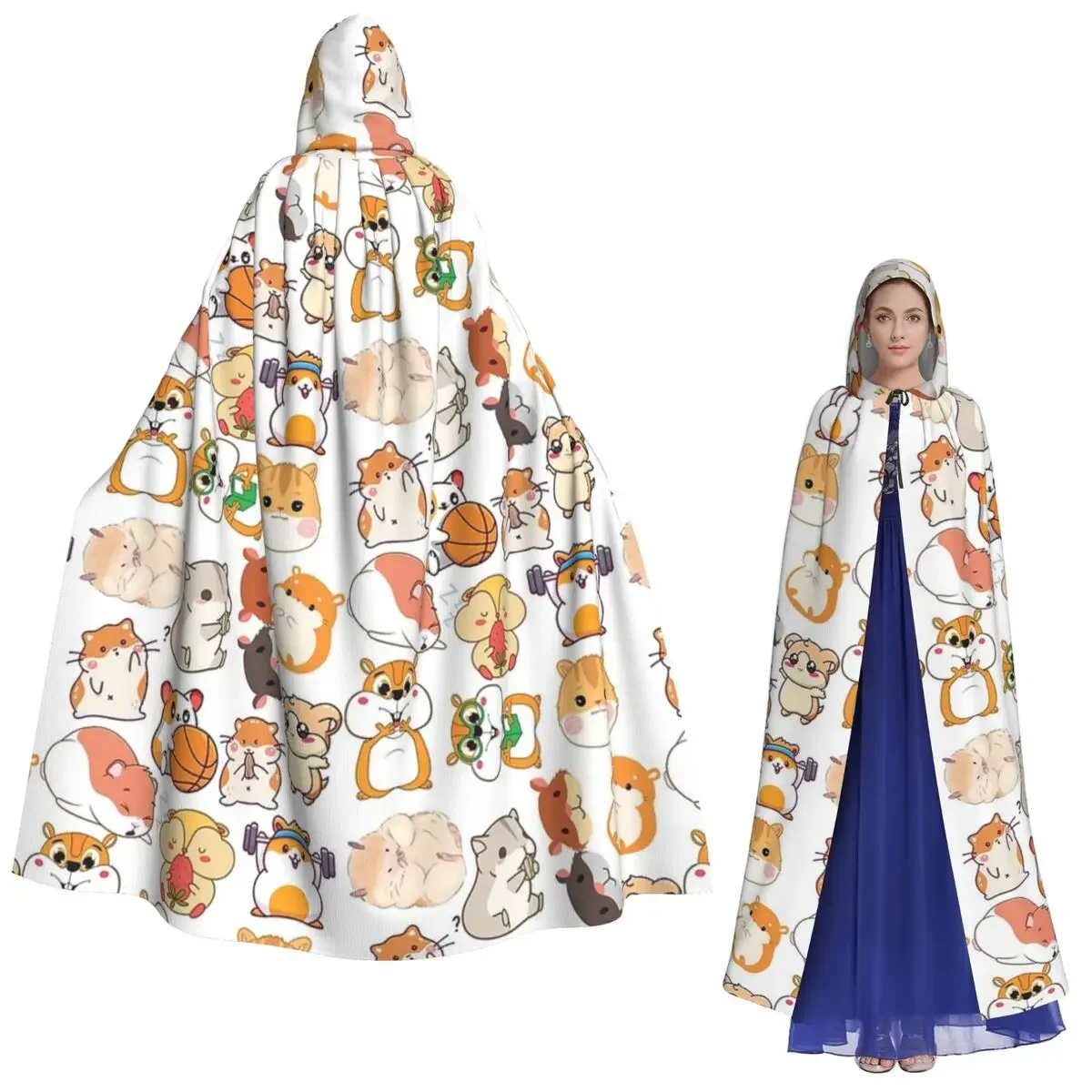 

Guinea Pig Daily To-Do List Long Hooded Cloak Witch Medieval Costume Cosplay Cape HalloweenParty Adult Unisex