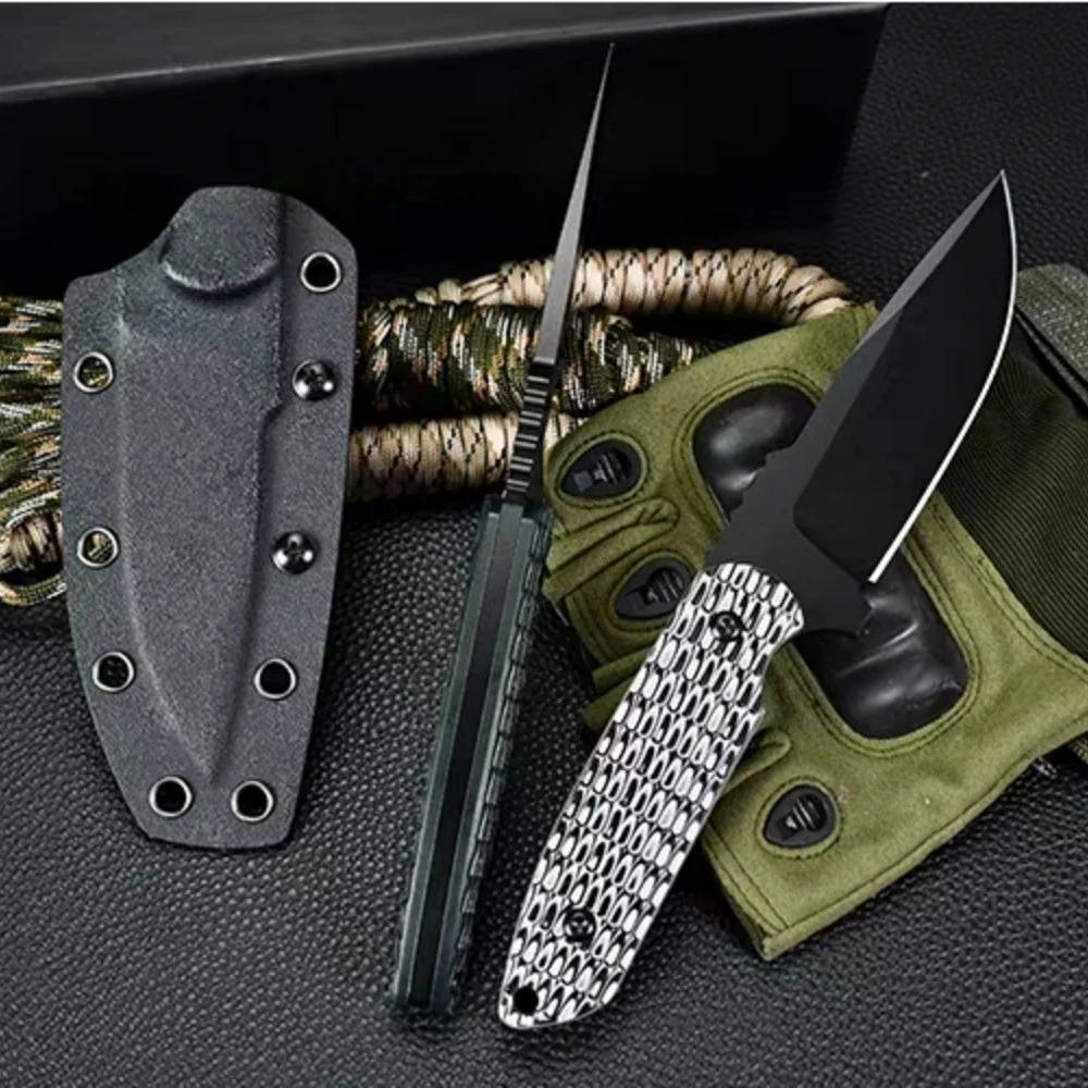 Rockeye التكتيكية بقاء شفرة مثبتة سكين مع K غمد البرية بقاء الدفاع الطوارئ الإنقاذ متعددة الأغراض EDC السكاكين