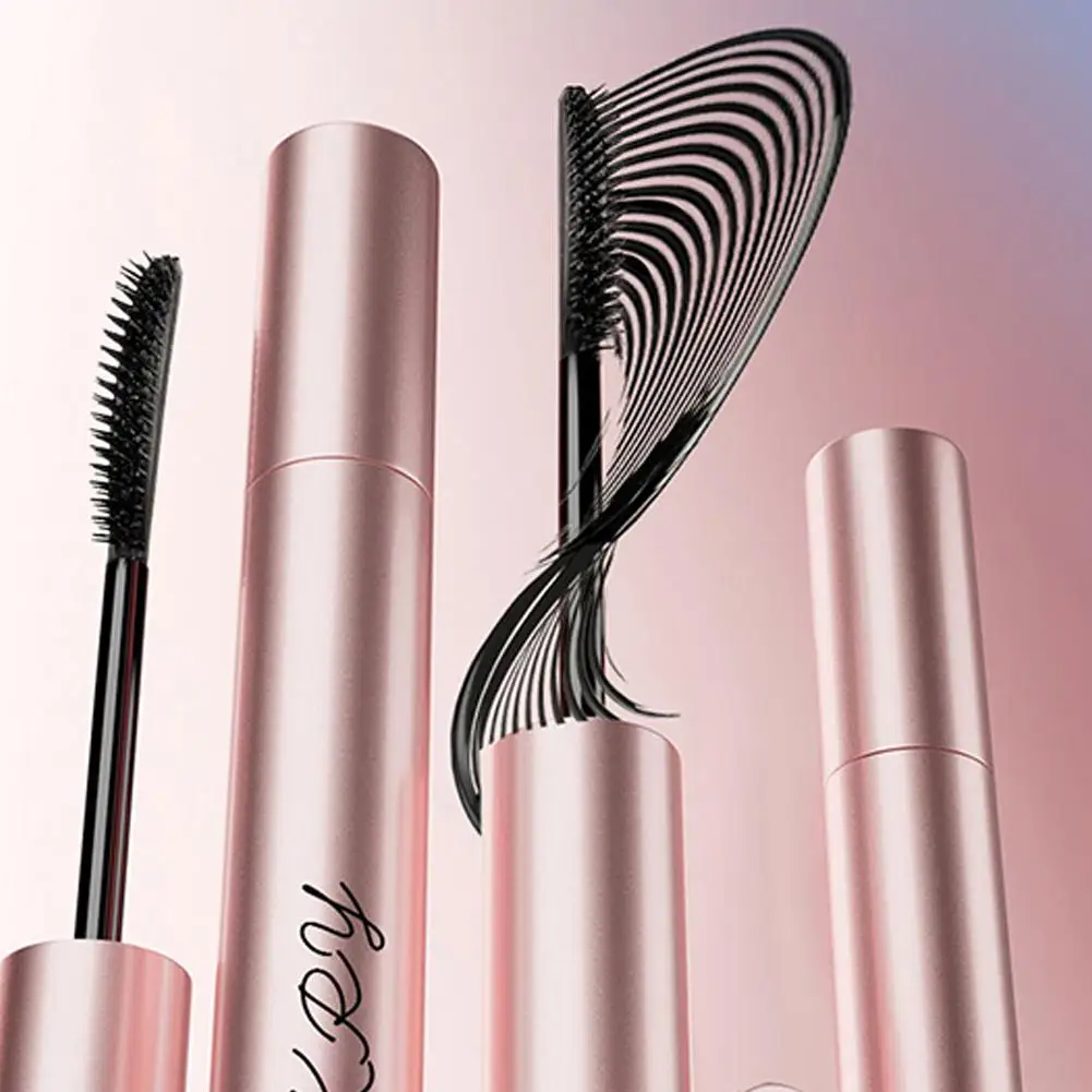 シルクファイバーマットマスカラ超微細ブラシまつげを長くする防水速乾ブラウンブラックカーリングマスカラメイクアップ化粧品
