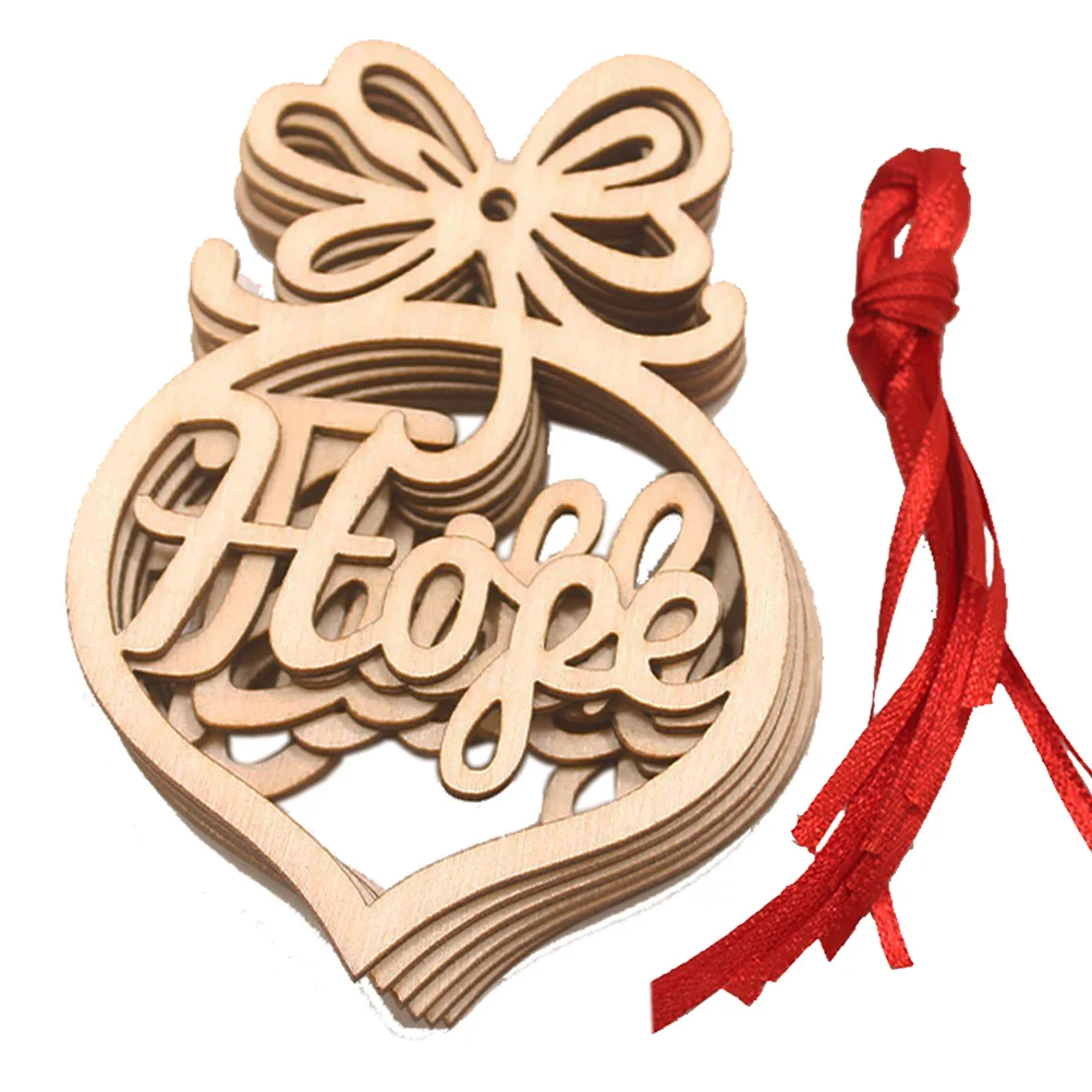 

6Pcs Wooden Christmas Decorations Peace Joy Faith Noel Hanging Ornaments Christmas Tree Xmas Holiday Decor