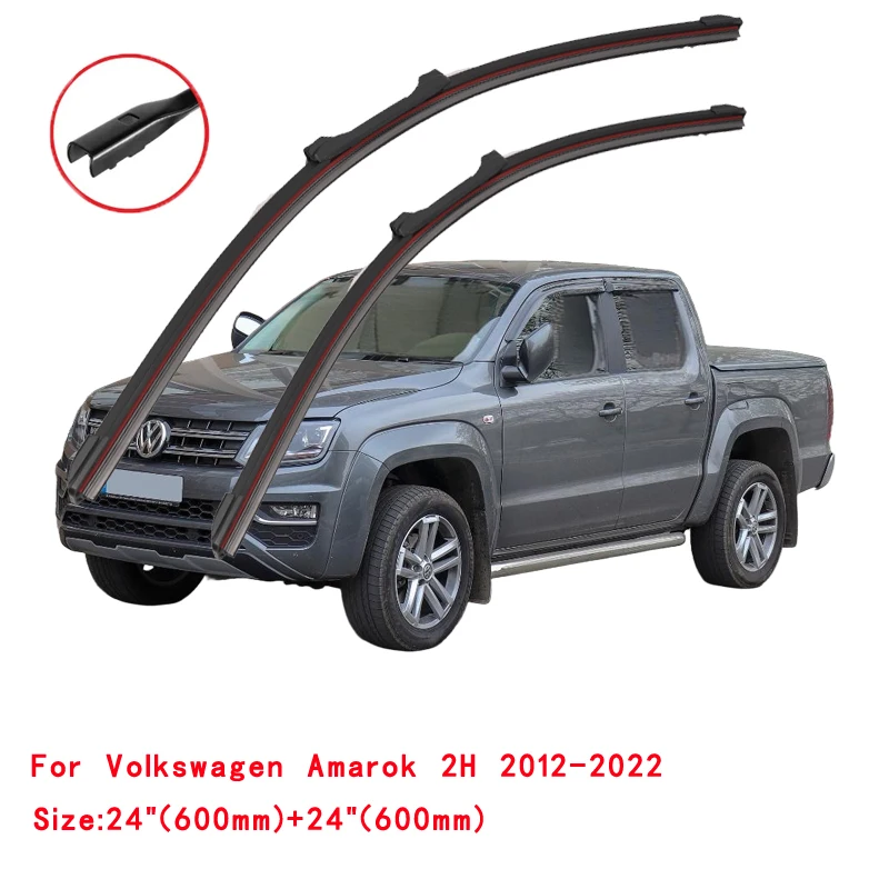 For VW Volkswagen Amarok Pick Up 2H S1B 2010 2012 2015 2016 2018 2019 2020 2021 2022 Car Brushes Double Rubber Windshield Wiper 2