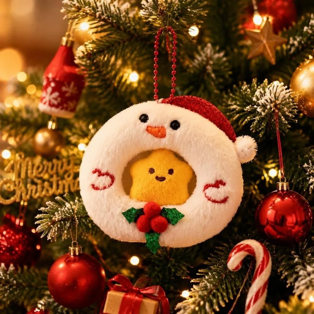 Versatile Christmas Keychain Portable Cartoon Bag Pendant Creative Lucky Keyring Christmas Party