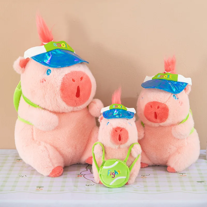 Juguete de peluche Kawaii, muñeco Capibara bonito, flor de cerezo rosa, Animal relleno de béisbol para niños, regalo de cumpleaños, colección de primavera