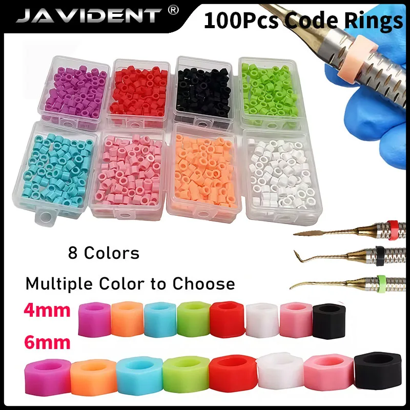 100Pcs/Box Dental Handpiece Marking Bands Instrument Color Identification Bands Autoclavable Dental Consumables