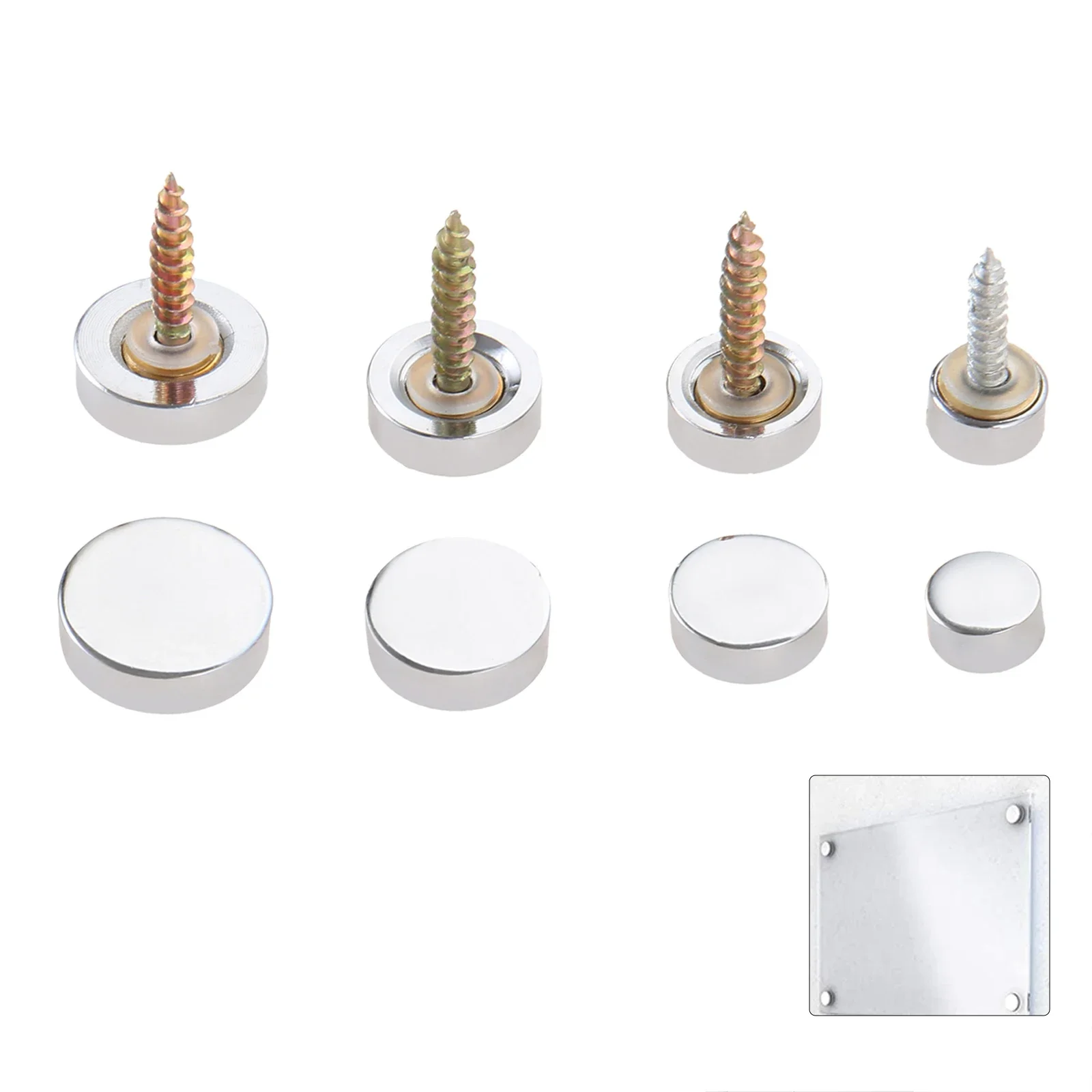 4pcs Decor Mirror Nail Solid Copper Cap Cover Fastener Fixing Mirrors Glass Tea Table Wardrobe 10/14/16/18mm w/screw+Washer