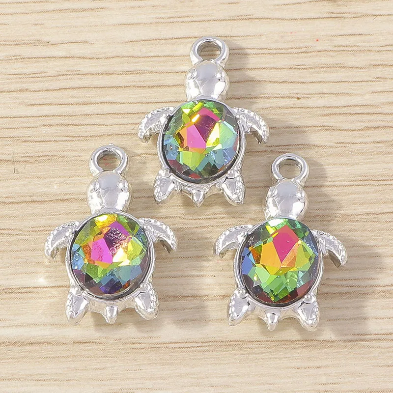 Tusember 10 Stück Kristall-Meerjungfrauen-Schwanz-Muschel-Quallen-Schildkröten-Anhänger für Halsketten, Ohrringe, Armbänder, Anhänger, Bastelarbeiten – Detail 6