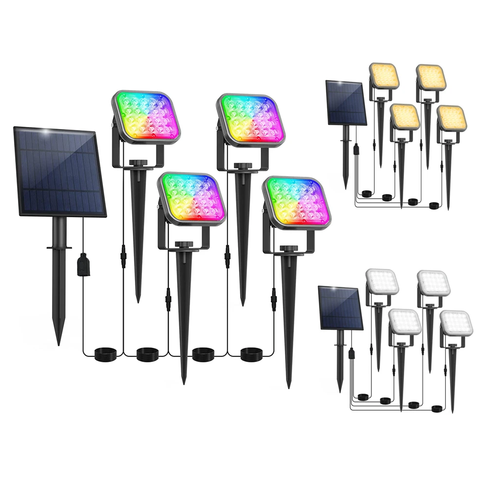 Solar LED Licht Outdoor Garten Dekoration Lampe 3000k/6000k/RGB helle Landschaft Scheinwerfer IP65 wasserdicht 4 in 1 Solar Licht