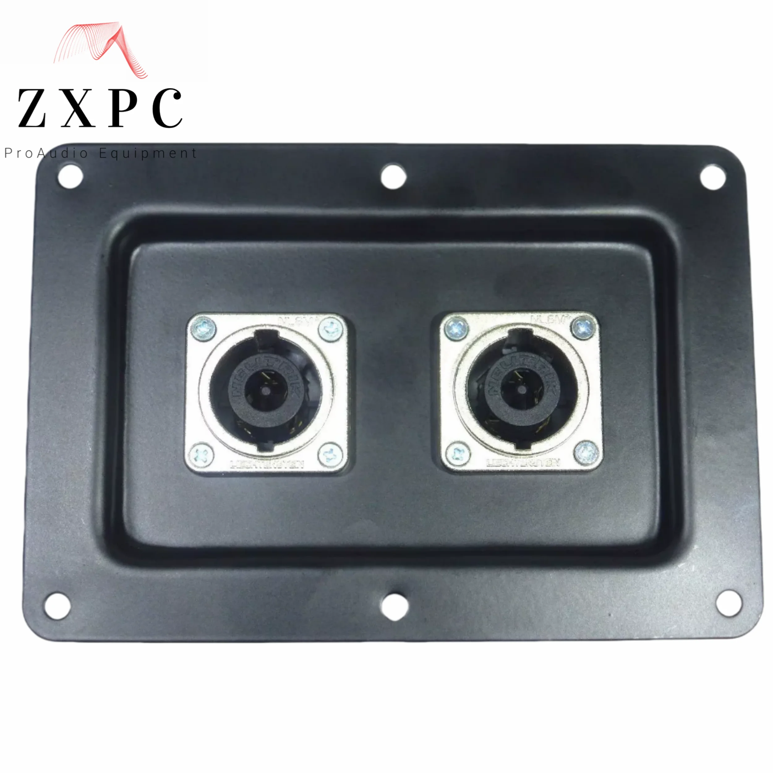 

One Black Metal Speaker Jack Plate -2 Genuine Neutrik SpeakOn NL8MPRXX Connector