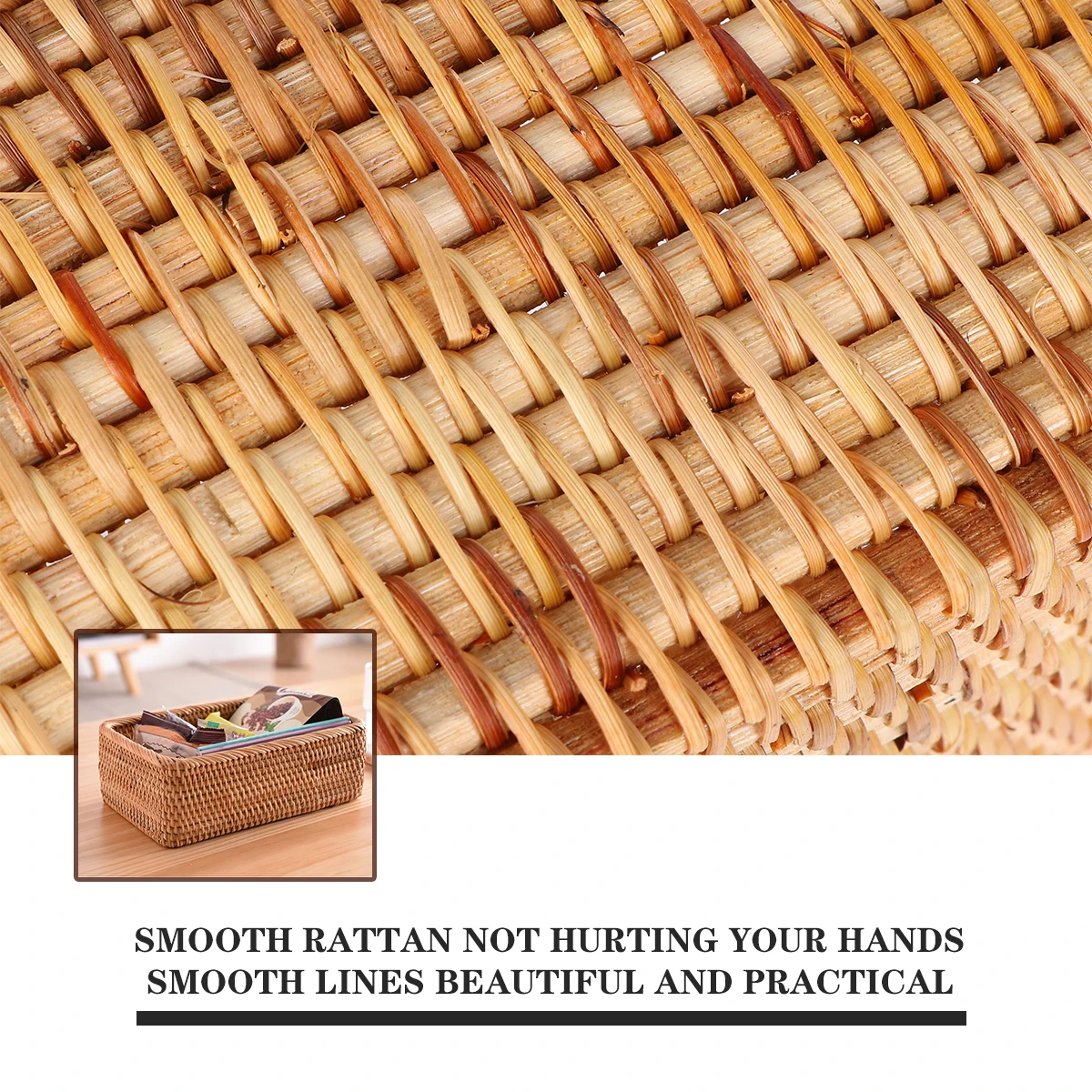 

Rattan Storage Basket H woven Lightweight Kitchen Snacks ganizer Desktop Container Sundry Hamper Home Decor Gift
