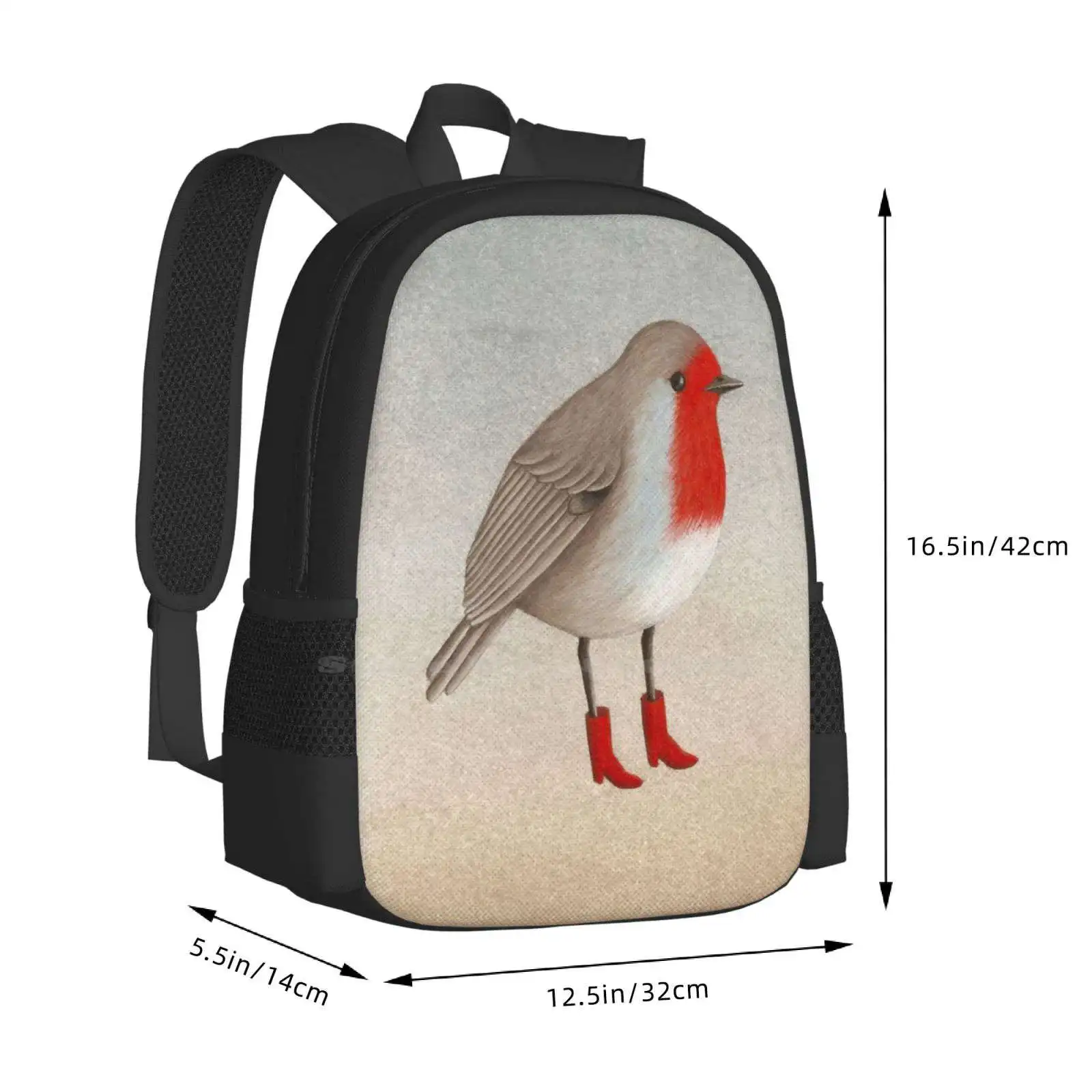 Robin Fashion Pattern Design Travel Laptop School zaino Bag Animal Bird Tempera Robin