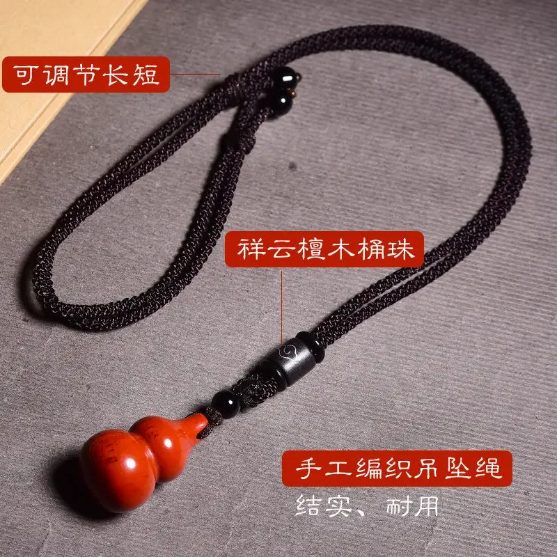 

Natural Red Bamboo Gourd Pendant Stone Amulet Shadow Stone Jewelry Bitter Mole Lucky Necklace for Men and Women Luxury Jewelry