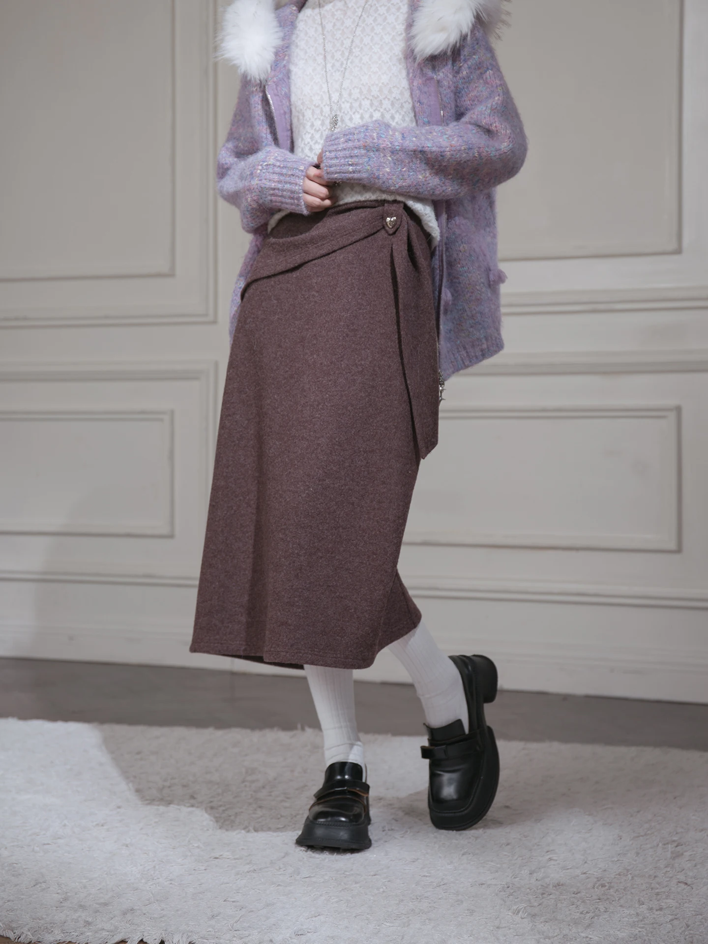 

Свитер COTRE nt Sister Sensation из шерсти сандалового дерева, коричневый, вязаный, асимметричный, юбка-фасон, для повседневной носки и работы