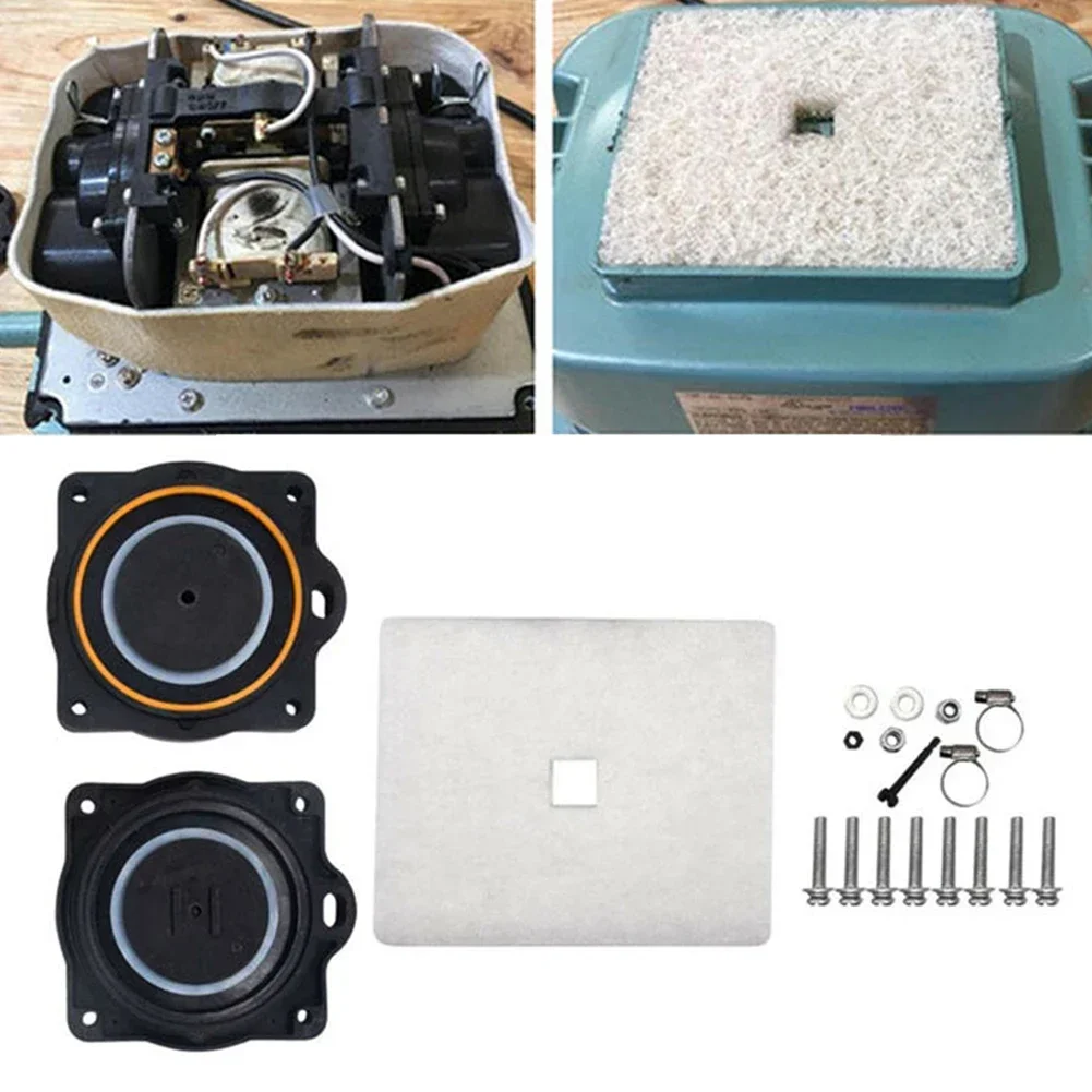 Air Pump Diaphragm Rebuild Repair Kit Air Valves/Filter Element For Hiblow For HP-80 For HP-60 Linear Septic Air Pump