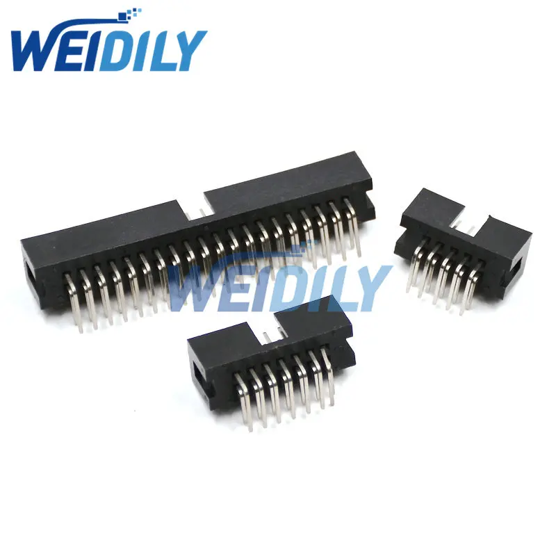 5PCS Right Angle DC3 6P 8P 10P 14P 16P 20P 26P 30P 40P Pitch 2.54mm Socket Header Connector ISP Male Double-spaced IDC JTAG