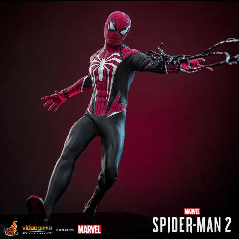 Hot Toys Vgm66 Gioco Spider Man Peter Parker Premium Battle Suit 2.0 Versione rossa e nera Scala 1:6 Modello di bambola da collezione Gk