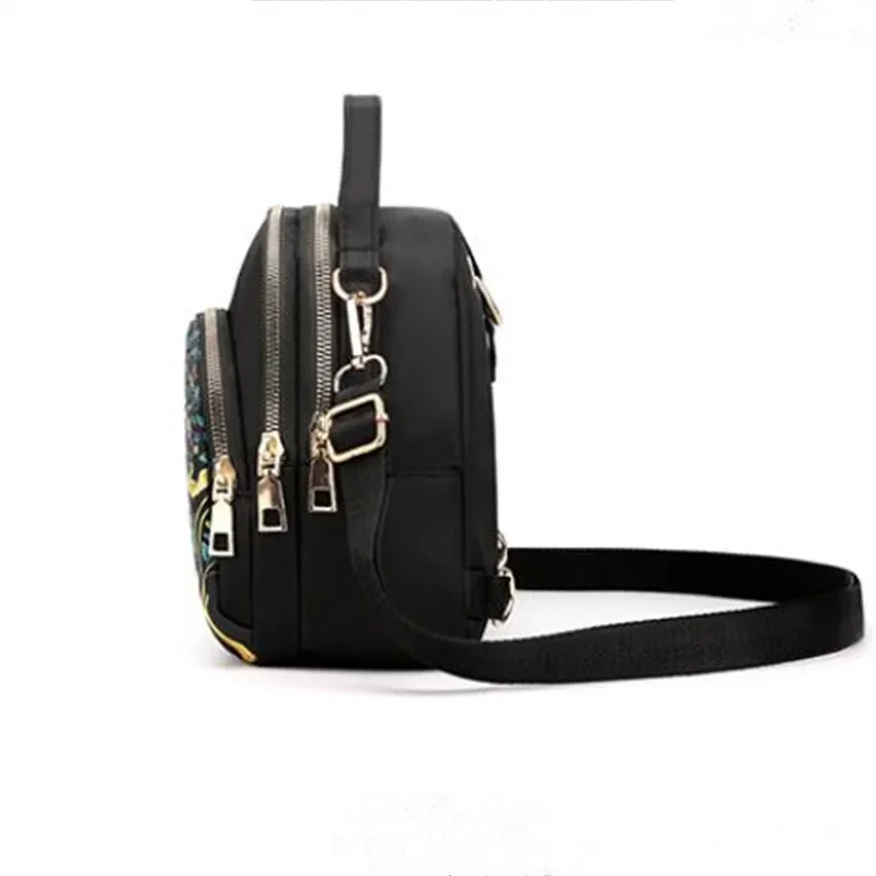 Bolso de hombro multifuncional coreano informal para mujer, Mini mochila Oxford, bolso de mano cruzado