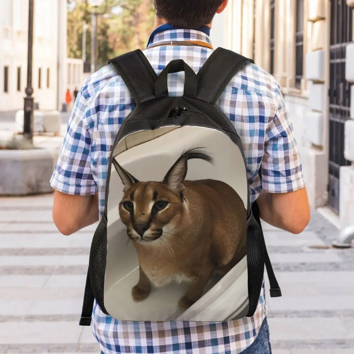 Mochilas personalizadas Floppa Cute Meme para homens e mulheres, bolsa de moda para escola e faculdade, bolsas engraçadas de gato Caracal