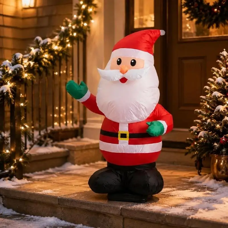 Remote Control Inflatable Santa Toy with Music, Forward Movement and Turning for Family Christmas Play, Parties and Holiday A2UB