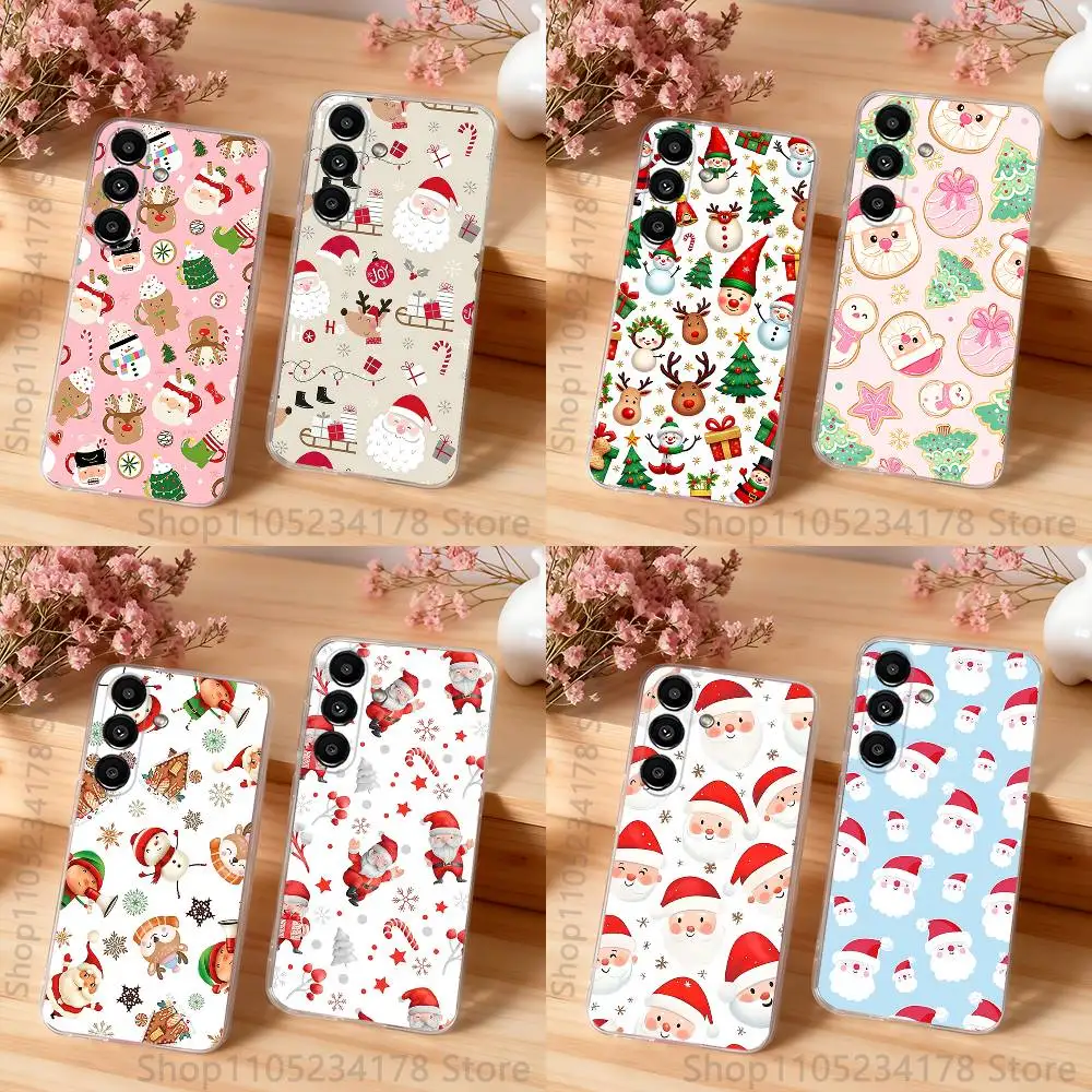 Funda de teléfono con regalos de Navidad de Papá Noel para Samsung S30,S25,S24,S23,S21,S22,S20,S10,5G,FE,lite,PIus, funda Ultra transparente