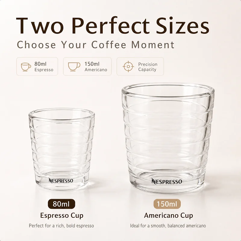 Spiral Double Wall Insulated Coffee Glass 80ml 150ml, Heatproof Nespresso Espresso Mug With Base Vent Hole Home Cafe