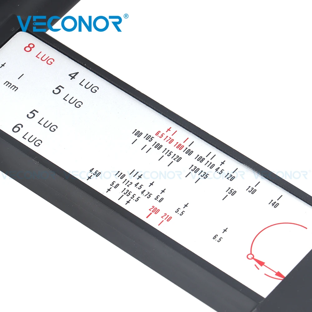 Обод колеса болтов измерительный инструмент обода PCD Gauge Линейка масштаба 4, 5, 6, 8 рифлёная