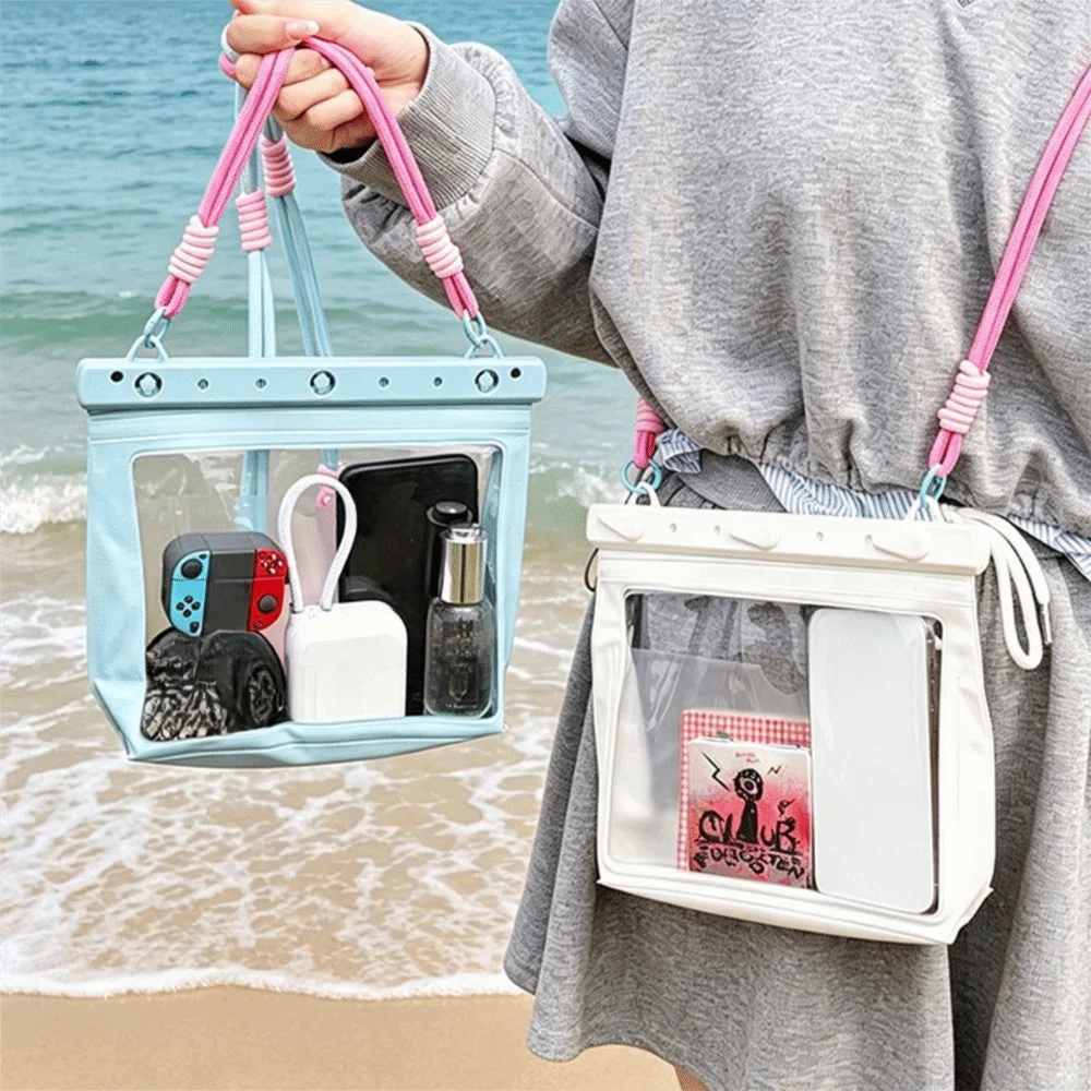 Large Capacity Waterproof Phone Bag Adjustable Strap Sealed Swim Phone Case Hanging Neck Touch Screen Cell Phone Dry Bag Boating