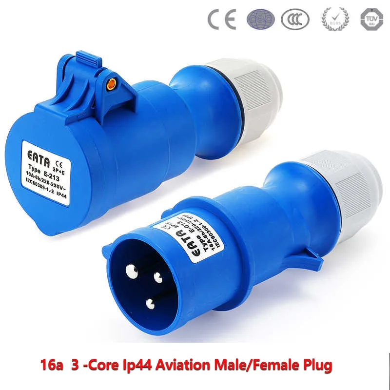 ​Aviation Power Socket 16/32A 3 Core IP44 Waterproof Explosion-Proof Industrial Connector Three-Core Power Plug 220-250V