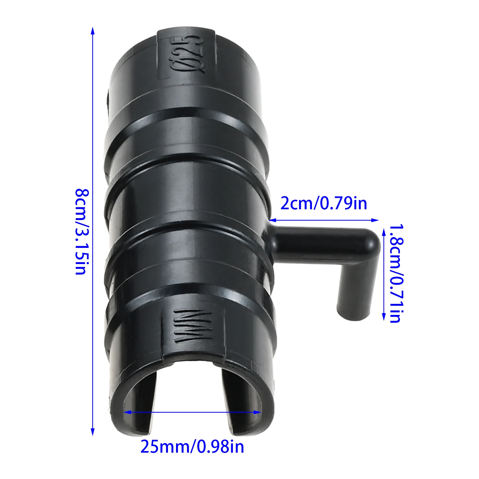 20pcs 25mm Plant Greenhouse Frame Pipe Clip Black Clamp Film Net Shade Sails Clamp Pipe Clamp Connectors ABS+PC 8cm Length