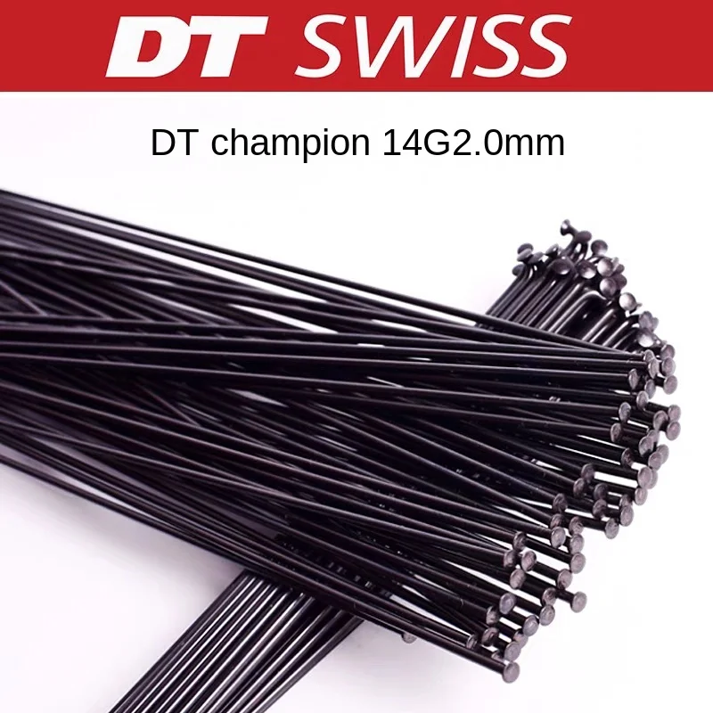 DT Swiss Champion 2.0 spokes J-bend / straight pull head bicycle spokes black mtb road bicycle spokeswith with copper cap