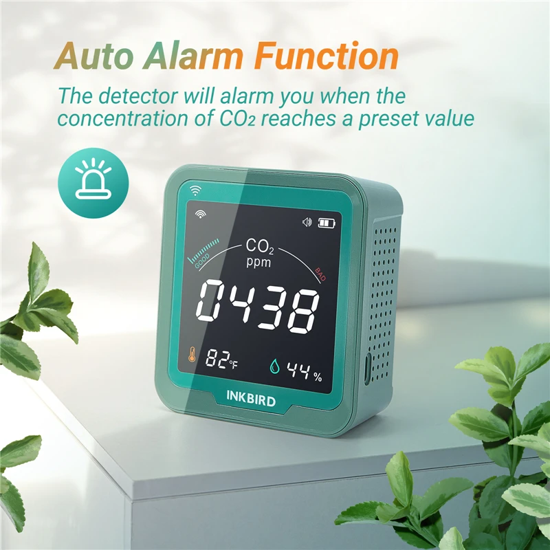 Imagem -04 - Inkbird 3in1 Co2 Medidor Wi-fi Co2 Detector Monitor de Qualidade do ar com Dióxido de Carbono Tester & Temperatura & Umidade para Casa Verde