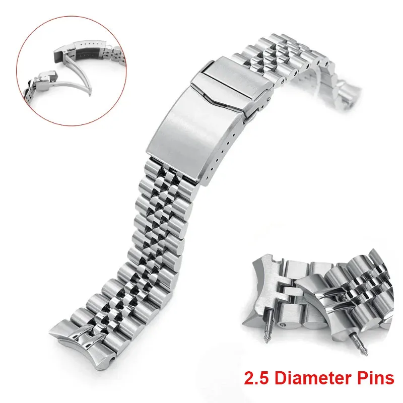 

316L Stainless Steel Watch Band for Seiko Water Ghost Abalone PROSPEX SRP777 SRPA21 22mm Curved End Strap Solid Folding Buckle