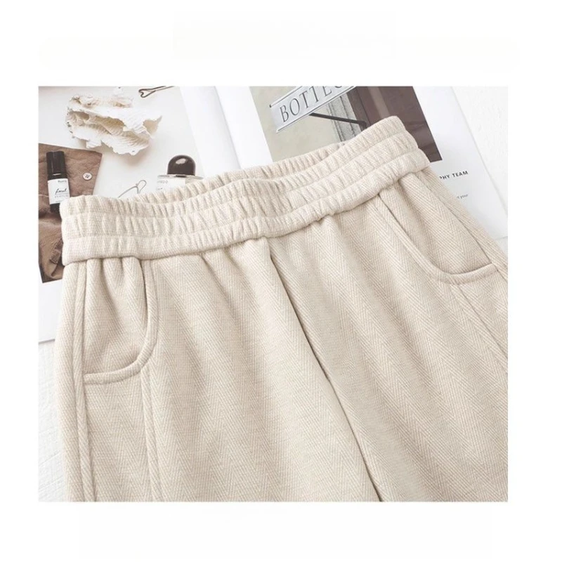 Automne hiver épaissir laine pantalon femmes Staight pleine longueur bureau dame côté fente pantalon taille haute pantalon costume décontracté pantalon