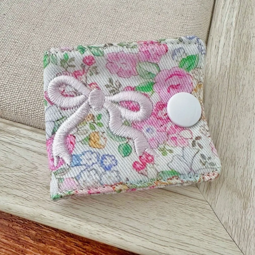 Snap Fastener Data Cable Storage Clip Cotton Embroidery Charger Cable Organizer Portable Bow Cable Organizer Set Headphone Cable
