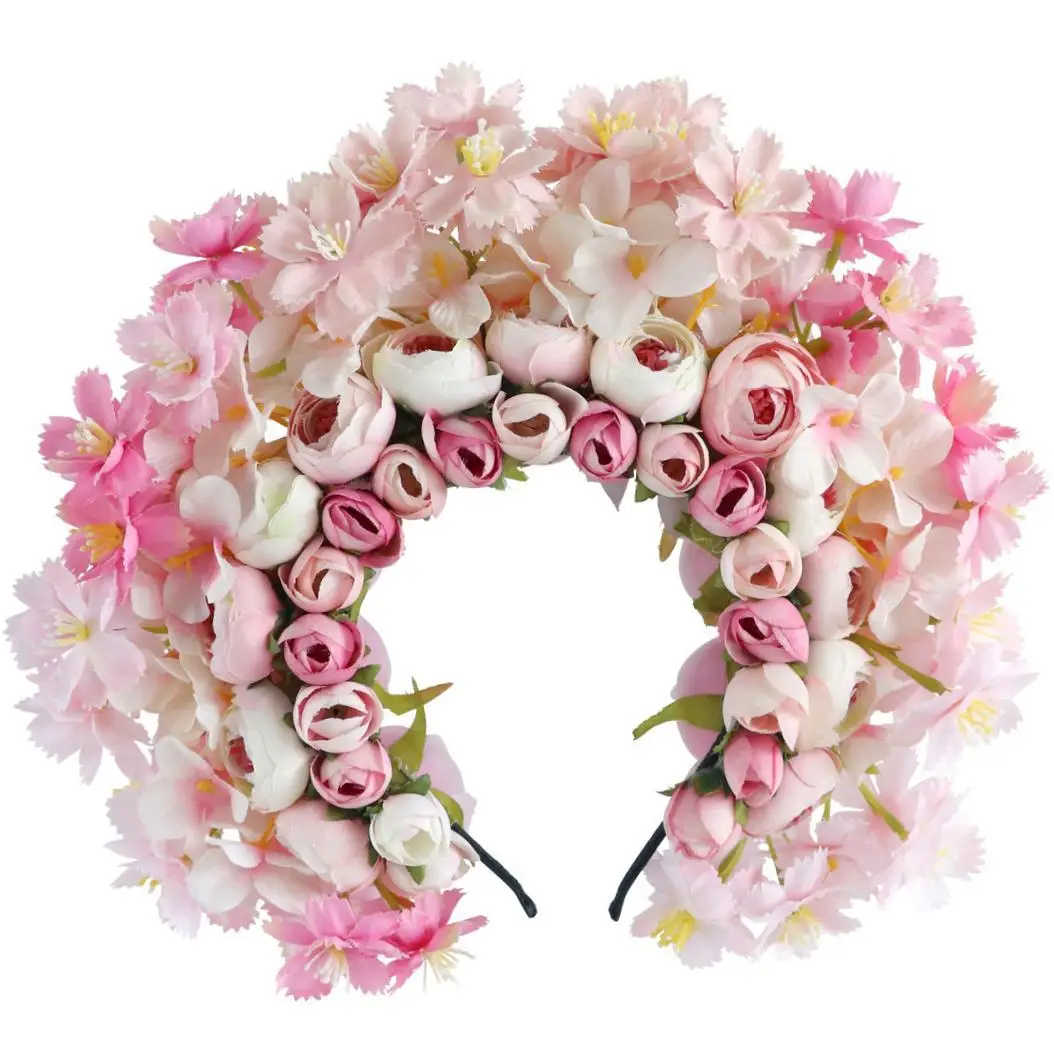 هان الصينية زهرة عقال مزدوجة الجانب زهرة الحرير الأزهار أغطية الرأس لحفلات الزفاف Phtoo الدعائم مهرجانات الأداء #2