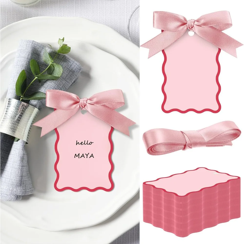 15/30/60 Uds. Tarjeta de etiqueta manuscrita DIY con cinta tarjeta de regalo de fiesta tarjeta de regalo de cumpleaños restaurante Mini tarjeta de agradecimiento de negocios
