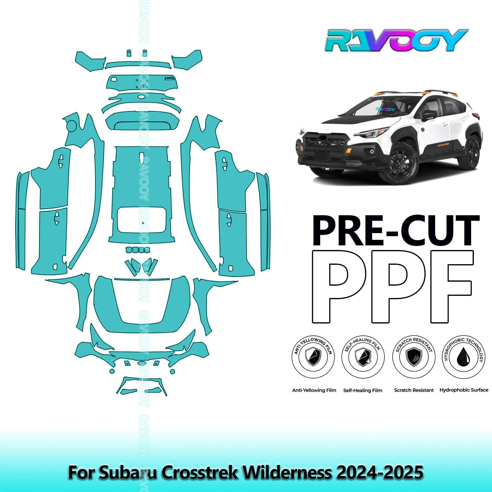 

8.5Mil Precut PPF Paint Protection Film Full Vehicle Clear Bra For Subaru Crosstrek Wilderness 2024-2025